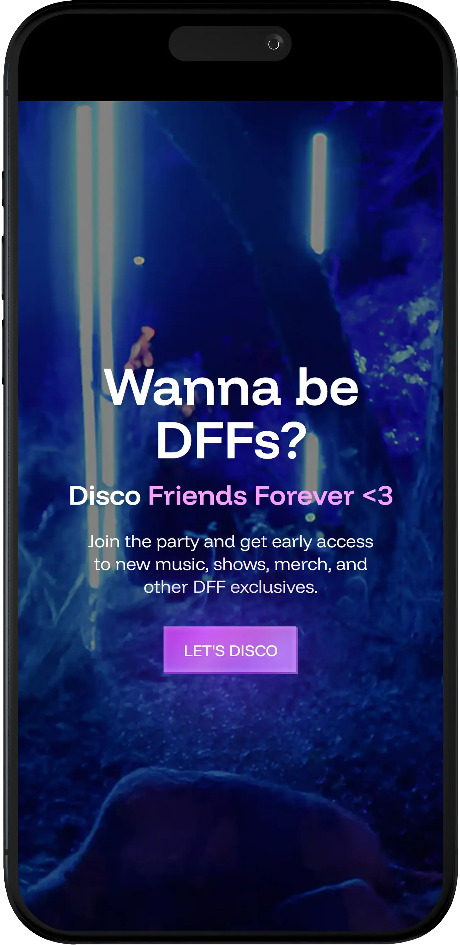 Disco Face Homepage Mobile Image
