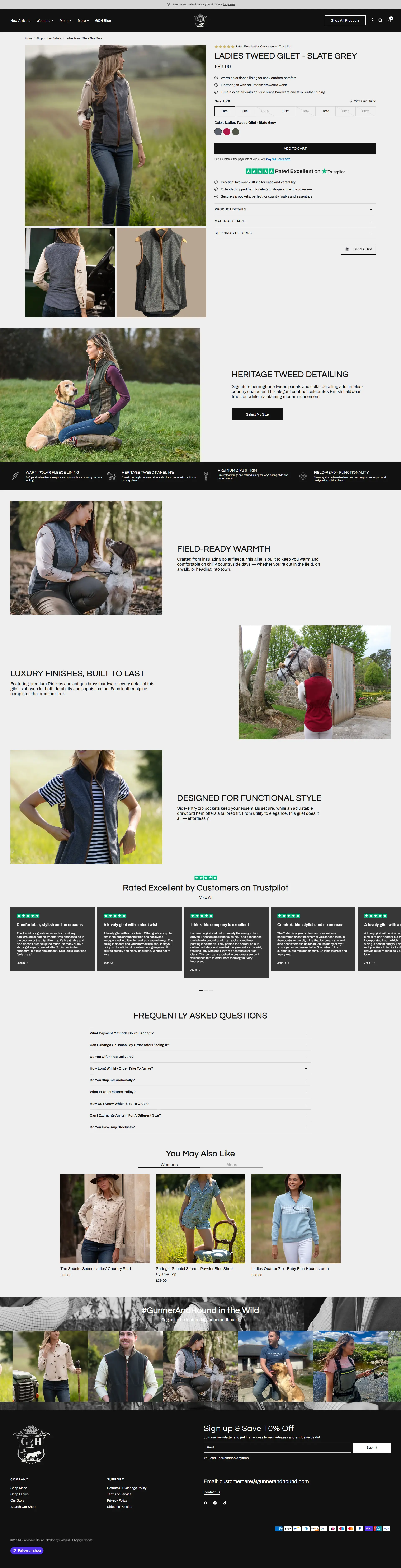 Gunner & Hound Product Page - Desktop