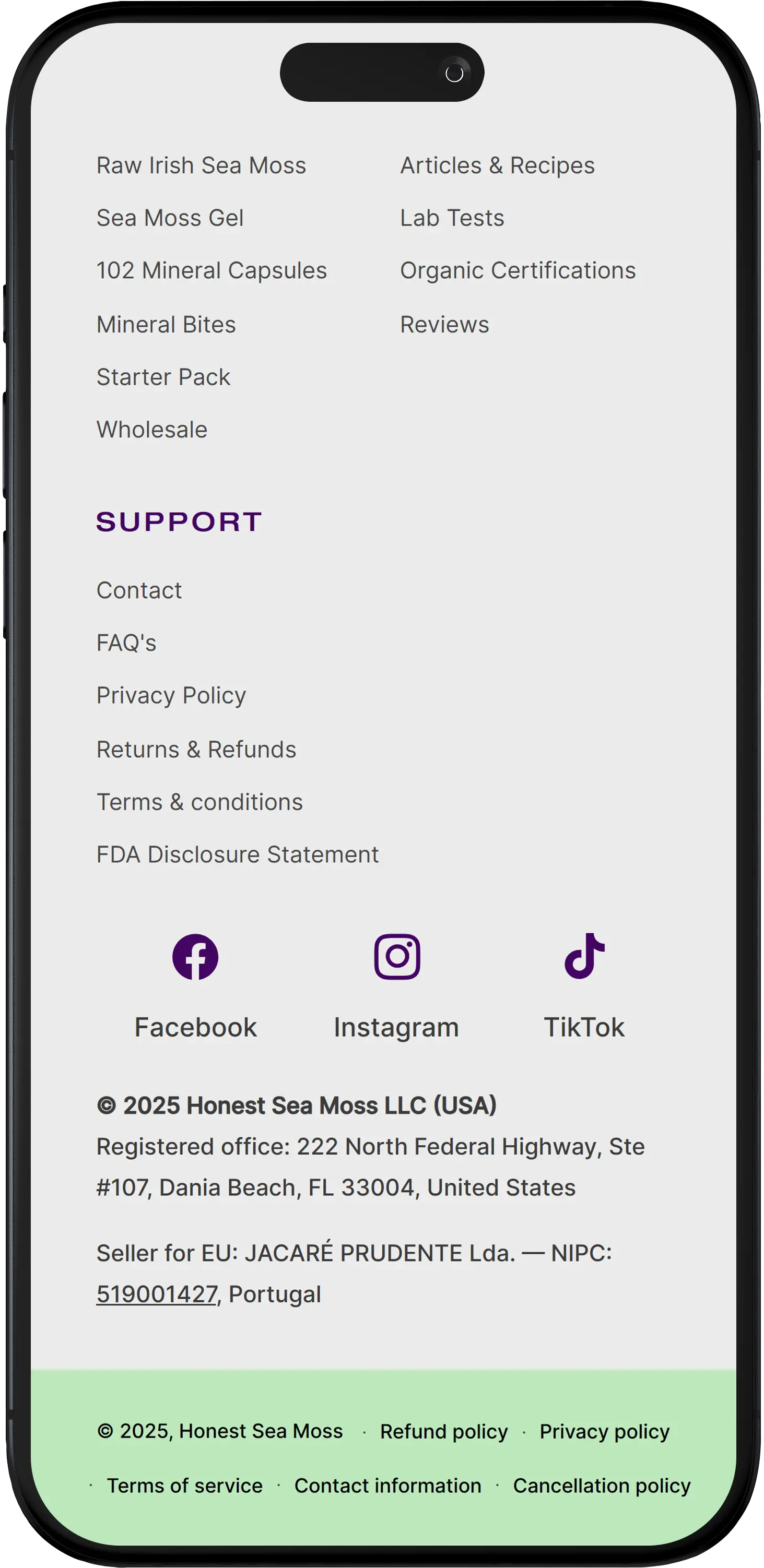 Honest Sea Moss Mobile - Raw Irish Sea Moss