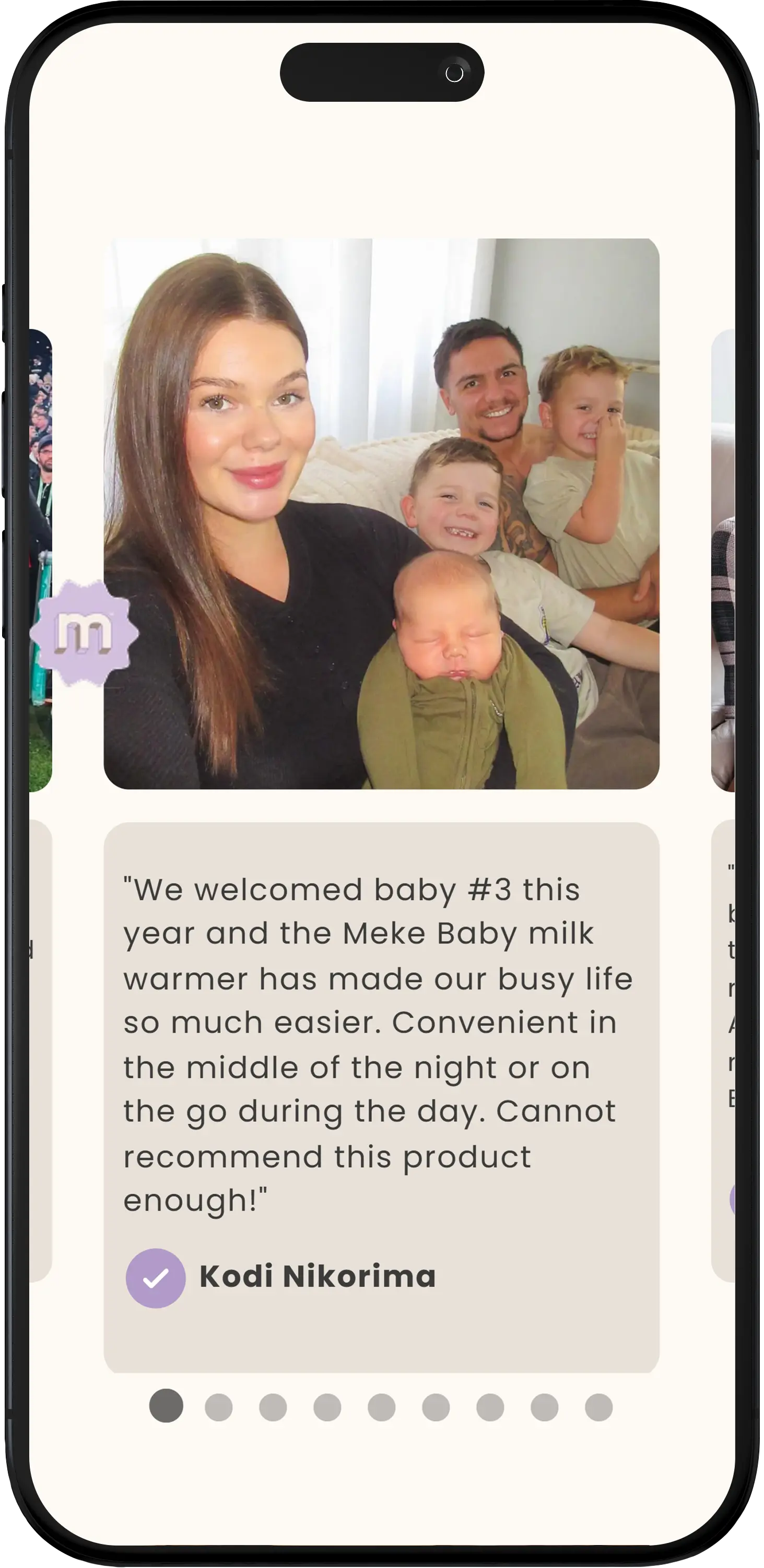Meke Baby Homepage Mobile View