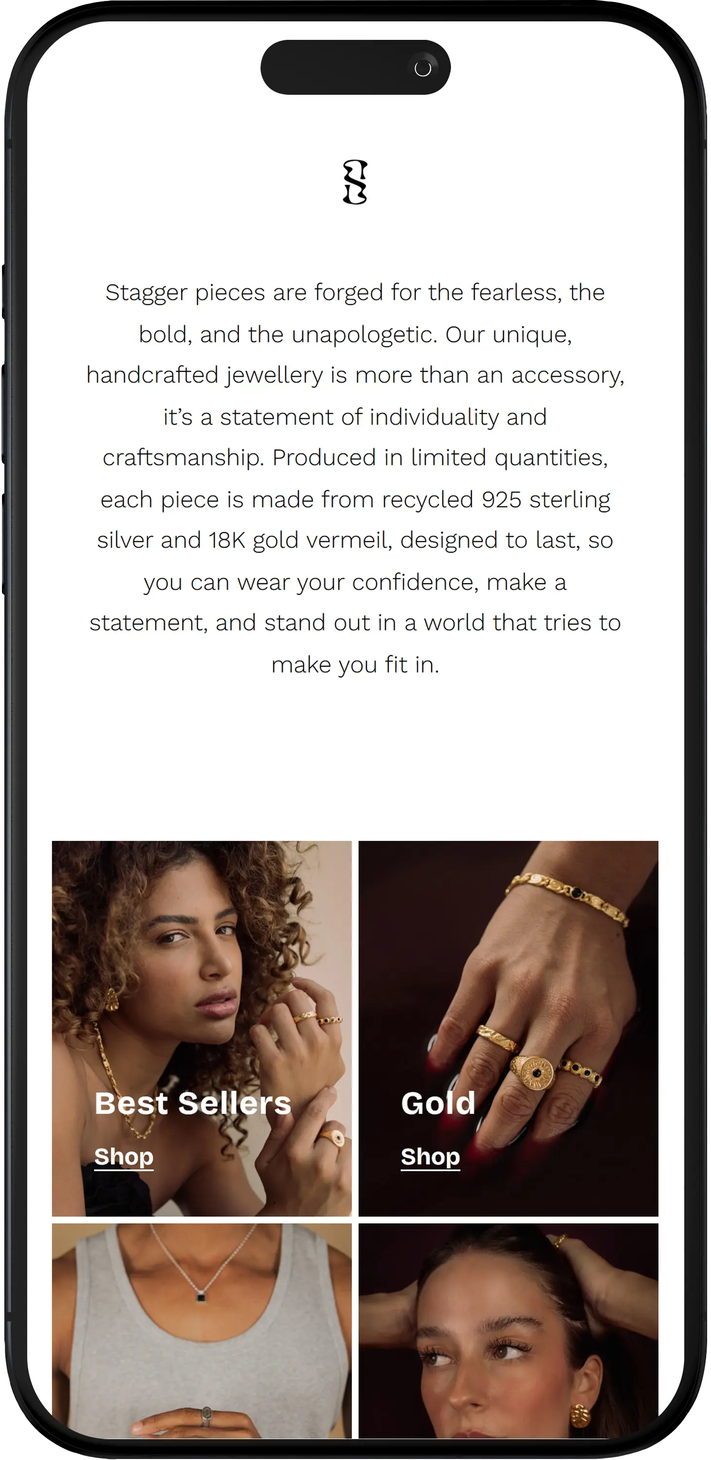 Stagger Homepage Mobile View